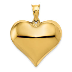 10K Polished 3-D Heart Pendant