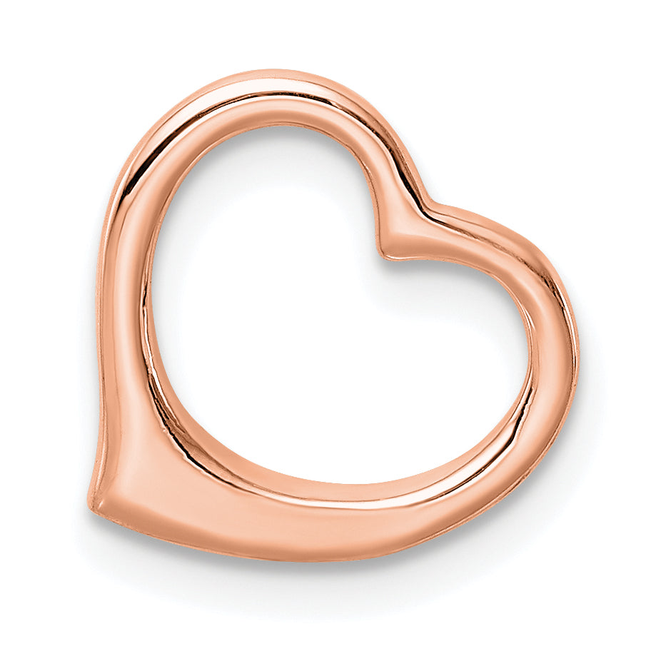 10K Rose Gold Polished Heart Chain Slide