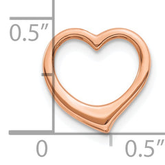 10K Rose Gold Polished Heart Chain Slide