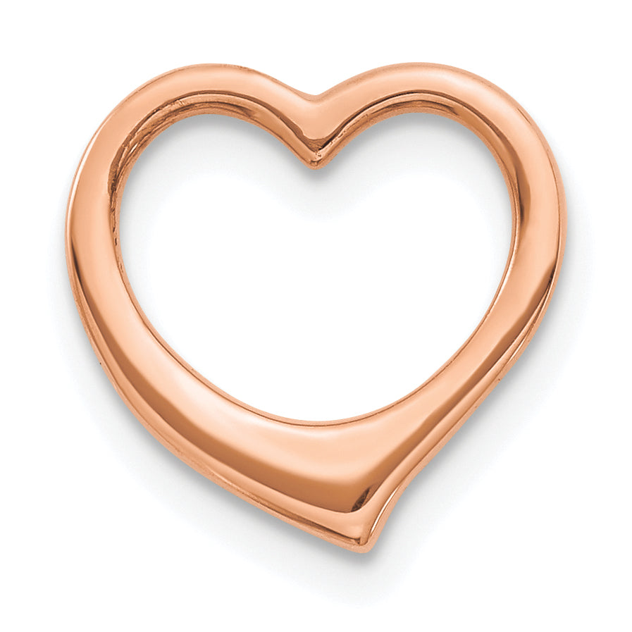 10K Rose Gold Polished Heart Chain Slide