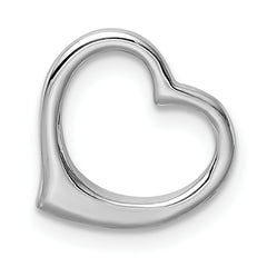 10K White Gold Polished Heart Chain Slide