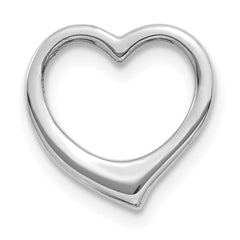 10K White Gold Polished Heart Chain Slide