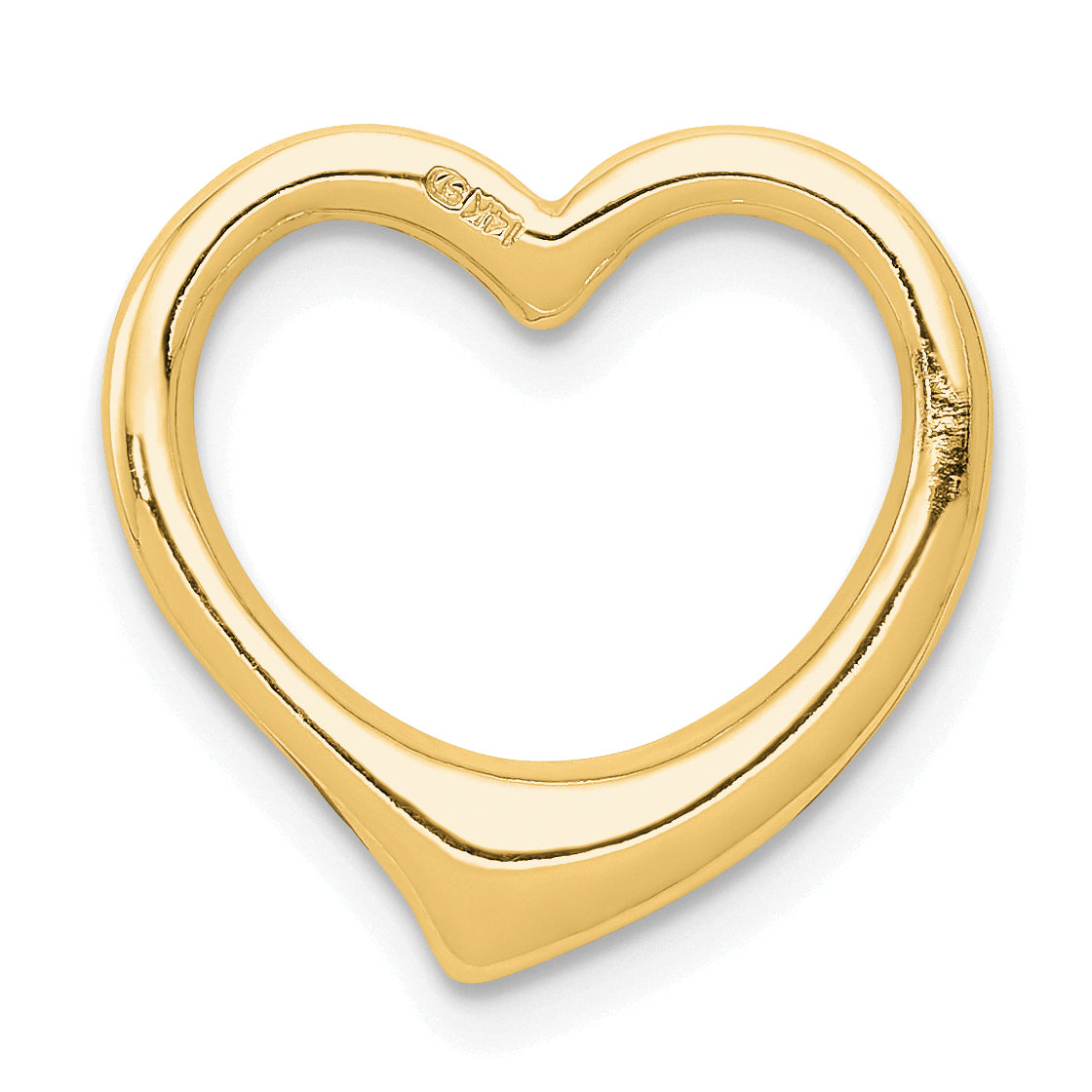 10K Polished Heart Chain Slide