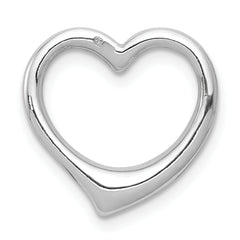 10K White Gold Polished Heart Chain Slide