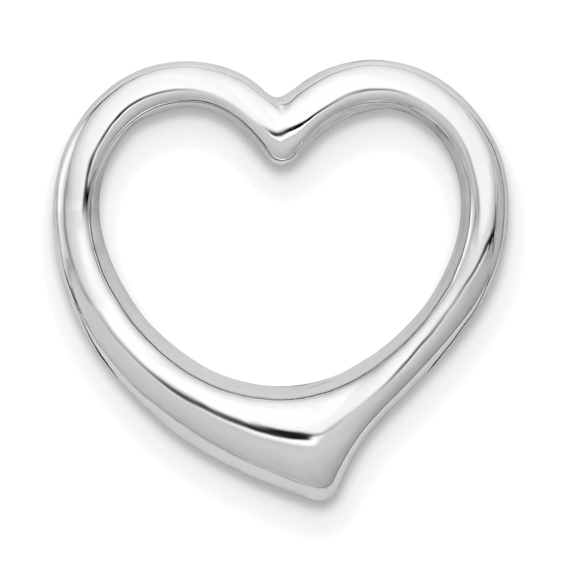 10K White Gold Polished Heart Chain Slide