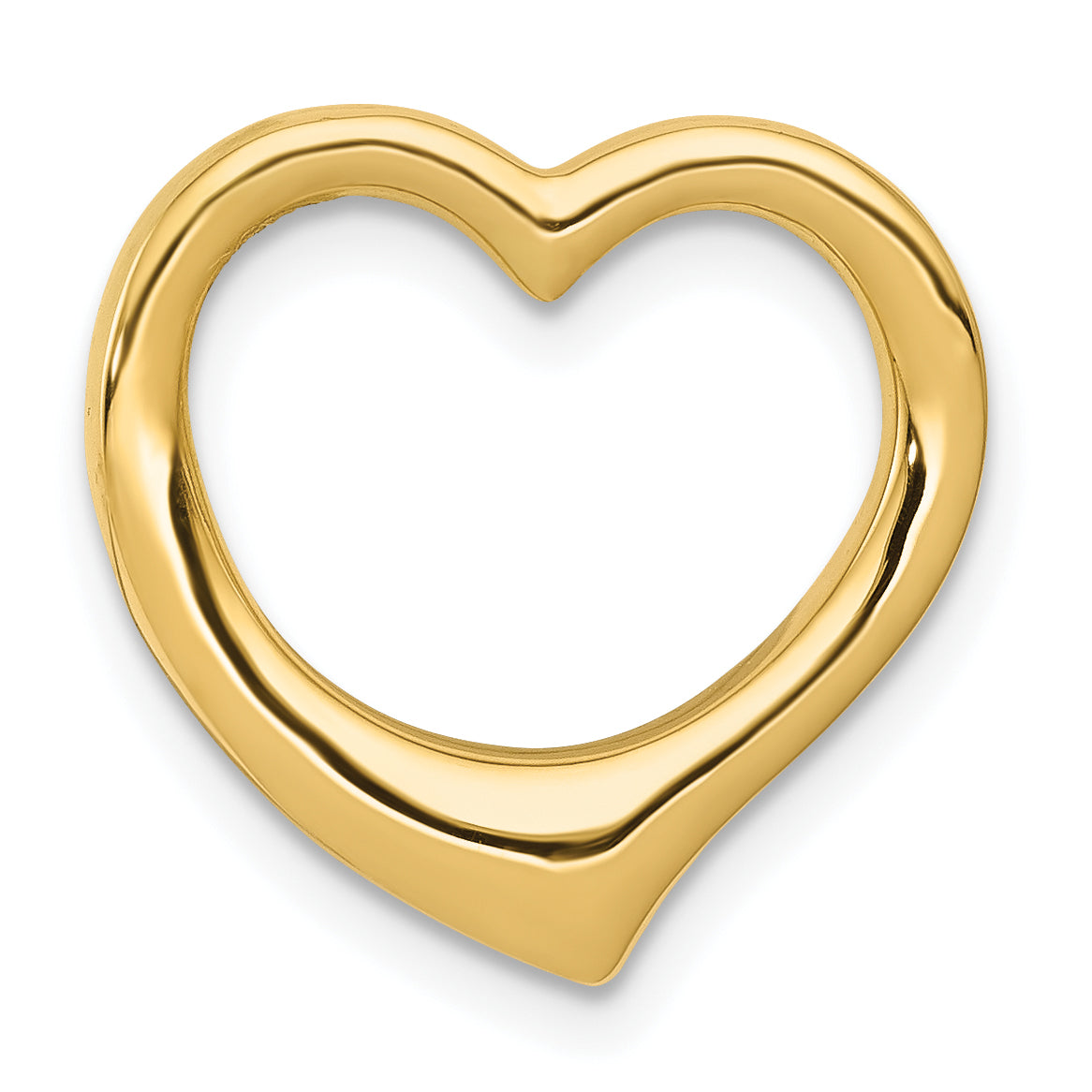 10K Polished Heart Chain Slide