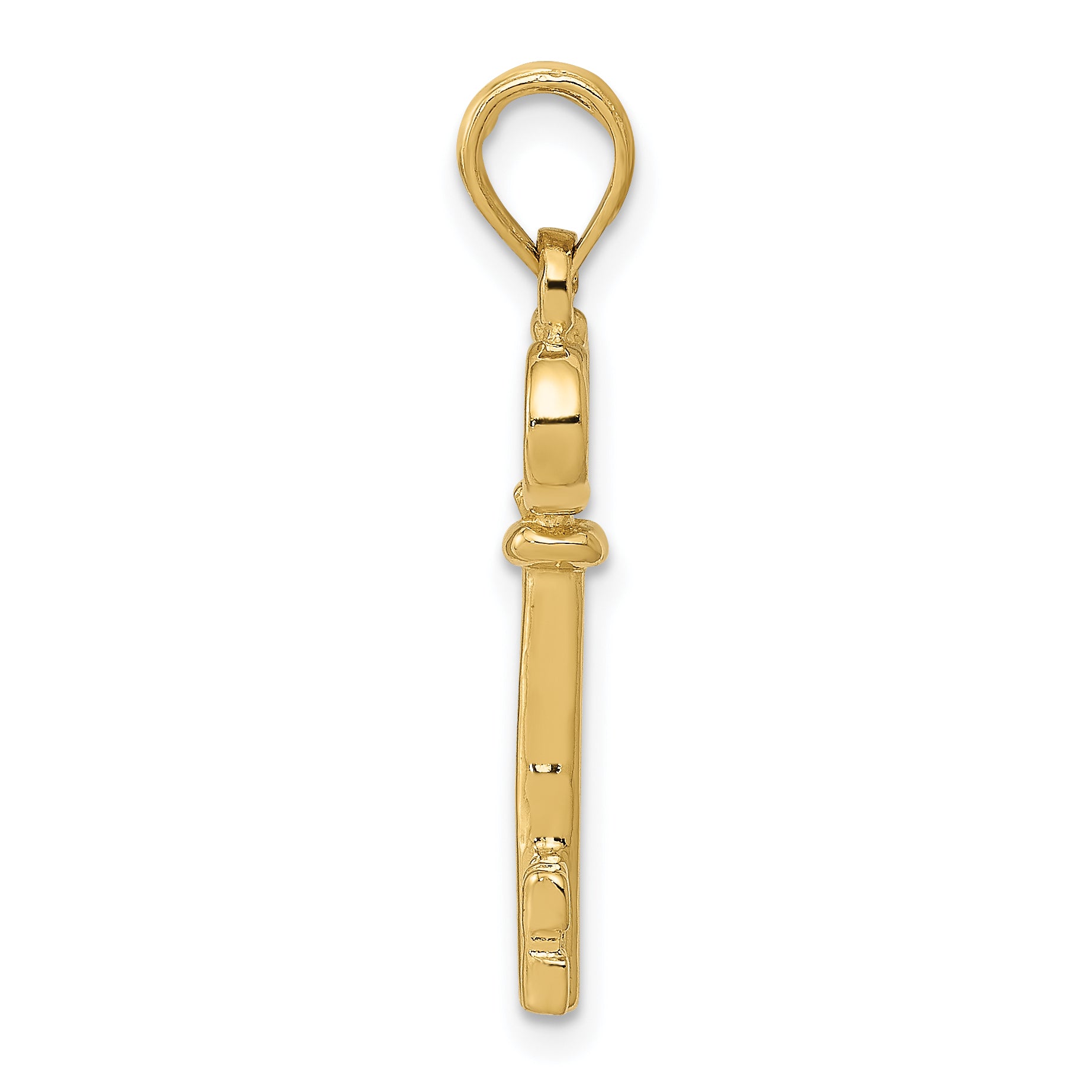 10K Polished 3-D Key Charm