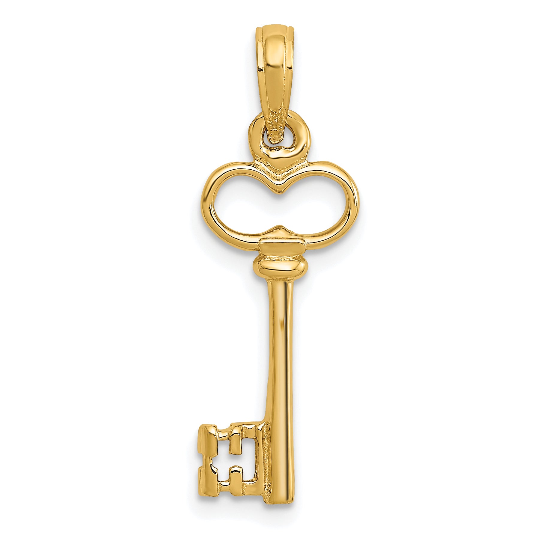 10K Polished 3-D Key Charm