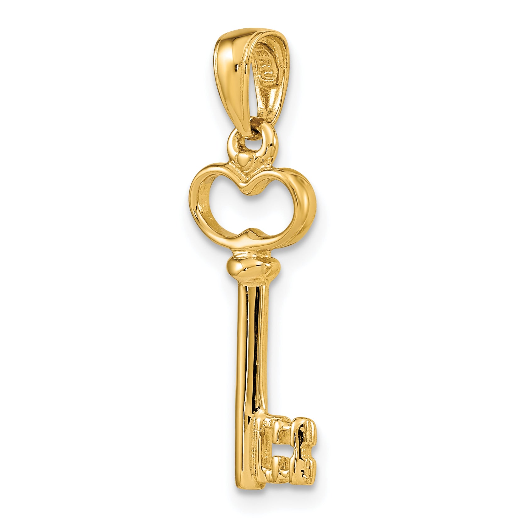 10K Polished 3-D Key Charm