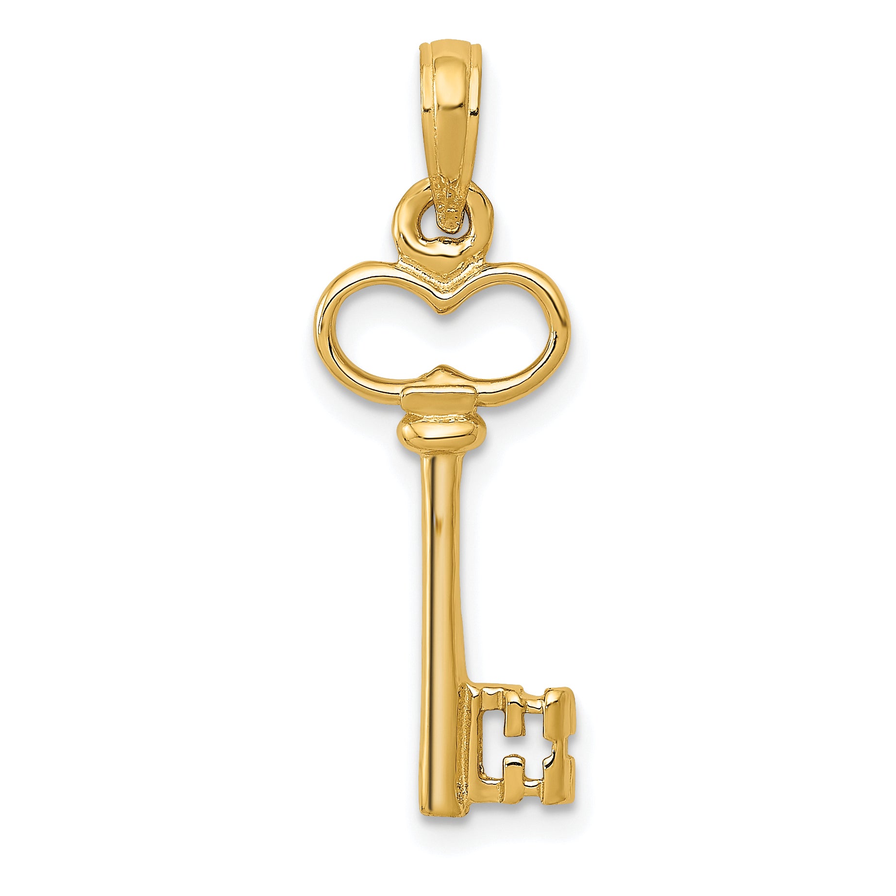 10K Polished 3-D Key Charm