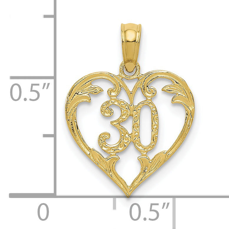 10k 30 in Heart Cut-out Pendant