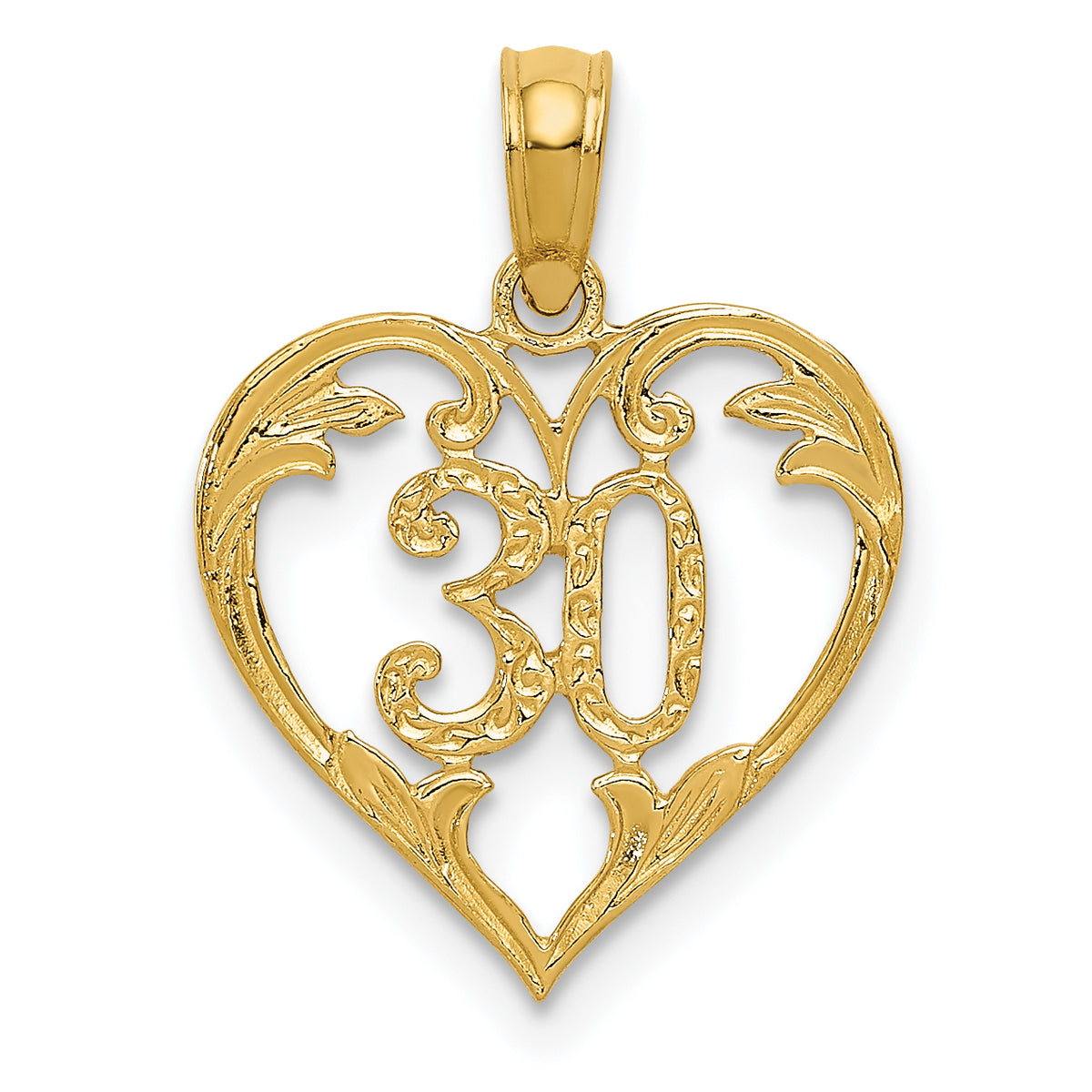 10k 30 in Heart Cut-out Pendant