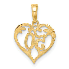 10k 50 in Heart Cut-out Pendant