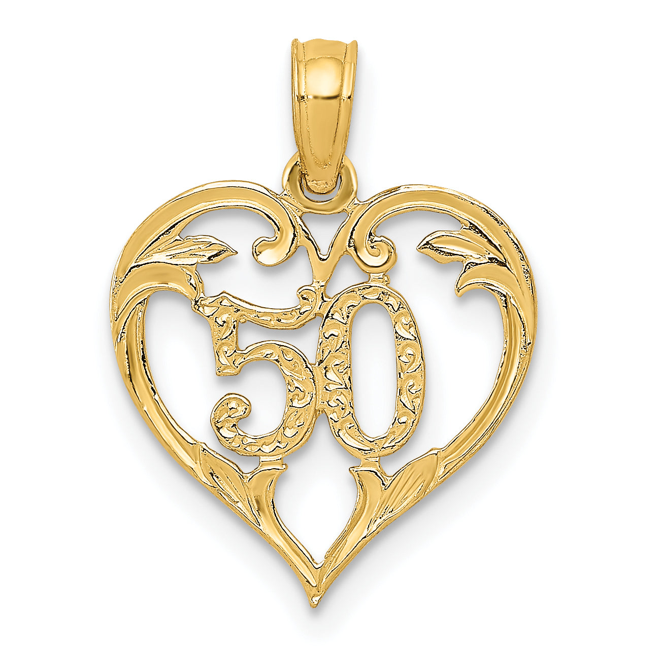 10k 50 in Heart Cut-out Pendant