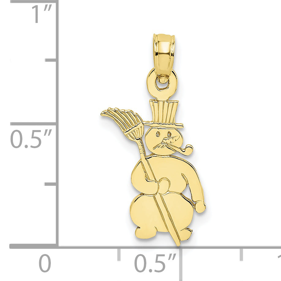 10K Polished Snowman Pendant