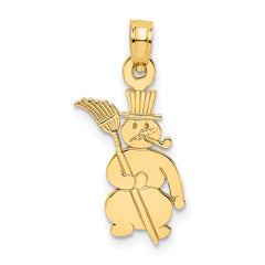 10K Polished Snowman Pendant