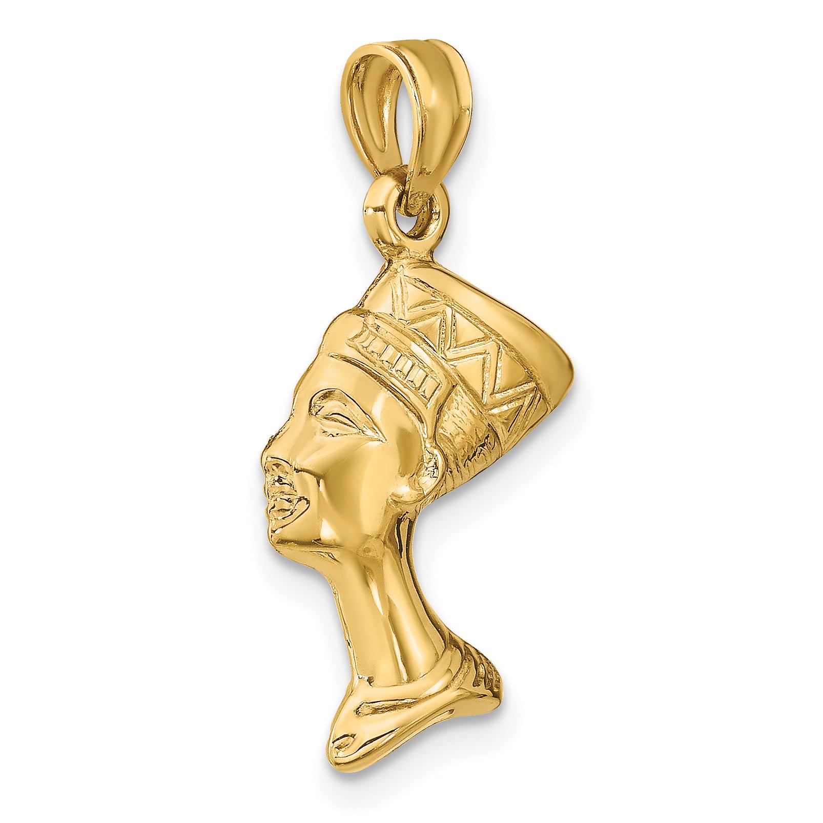 10k 3-D Nefertiti Pendant