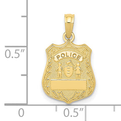 10k Police Badge Pendant