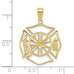 10k Fireman Shield Pendant