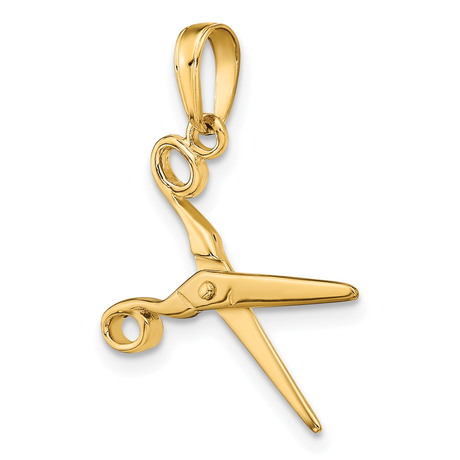 10k 3-D Moveable Scissors Pendant