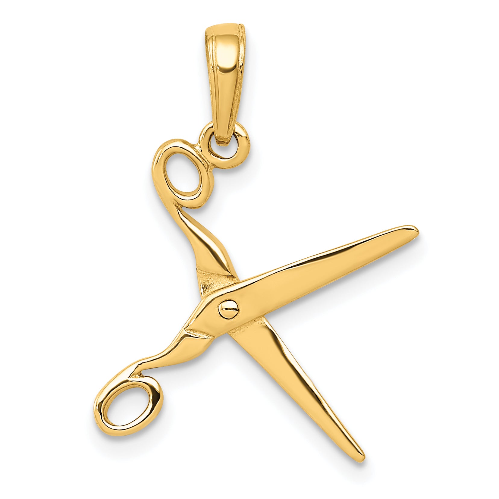 10k 3-D Moveable Scissors Pendant