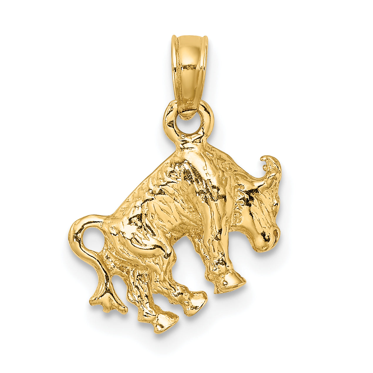 10K 3-D Taurus Zodiac Pendant