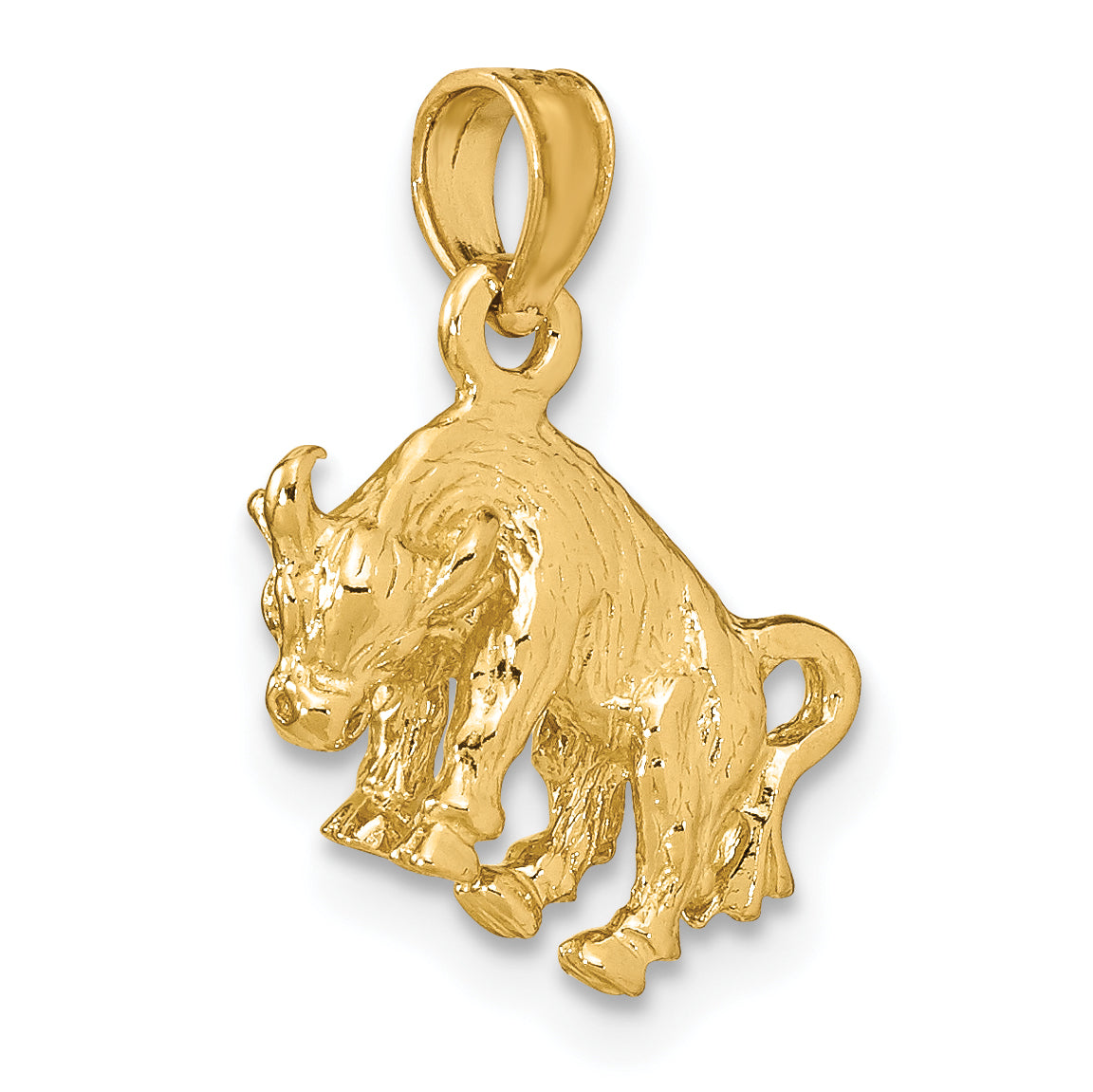 10K 3-D Taurus Zodiac Pendant