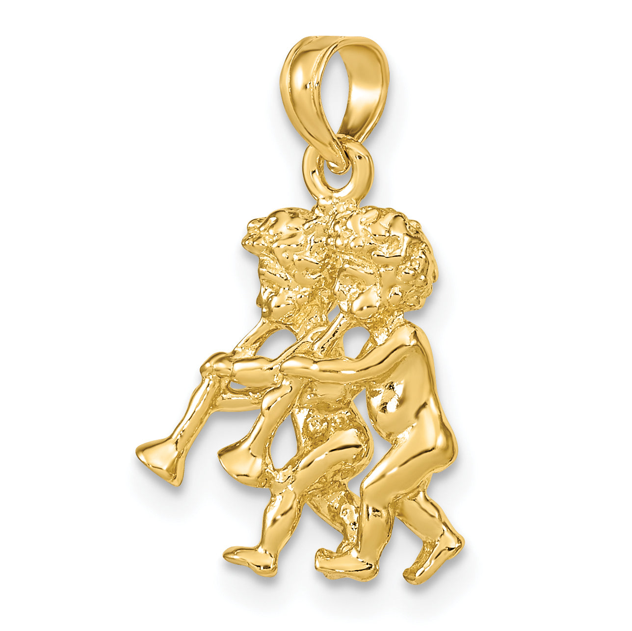 10K 3-D Gemini Zodiac Pendant