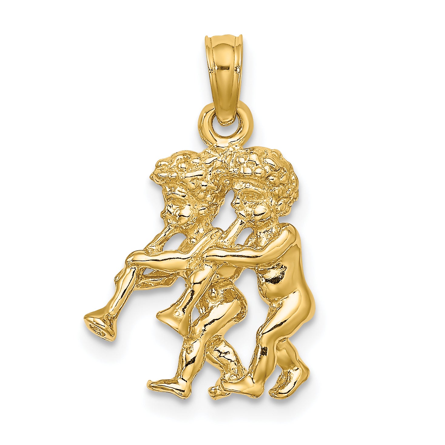 10K 3-D Gemini Zodiac Pendant