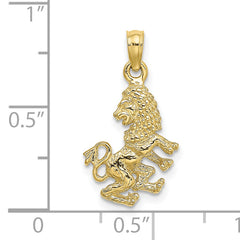 10K 3-D Leo Zodiac Pendant