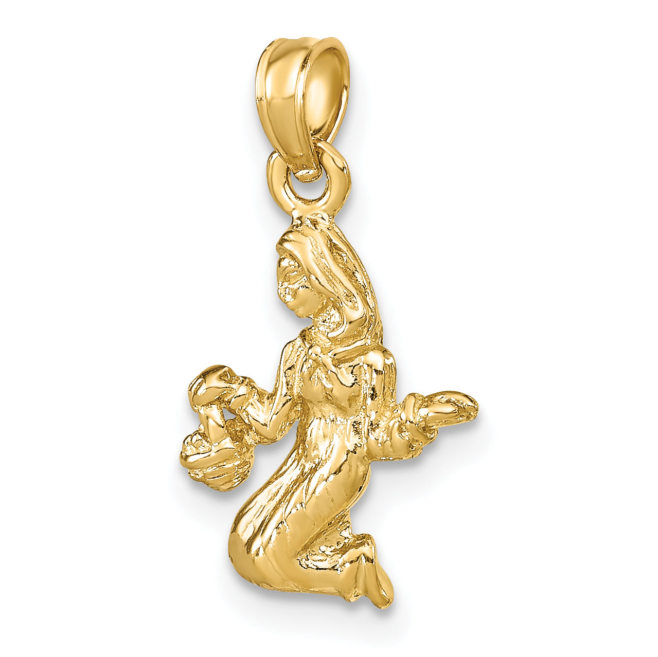 10K 3-D Virgo Zodiac Pendant