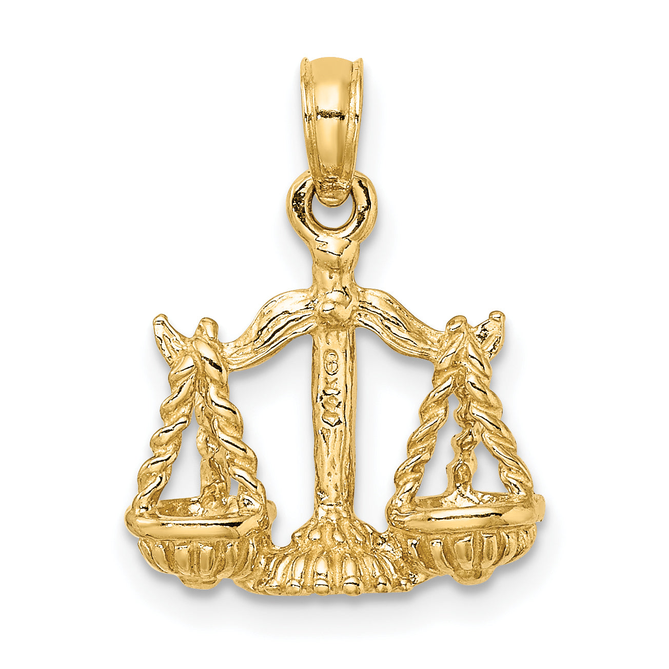 10K 3-D Libra Zodiac Pendant