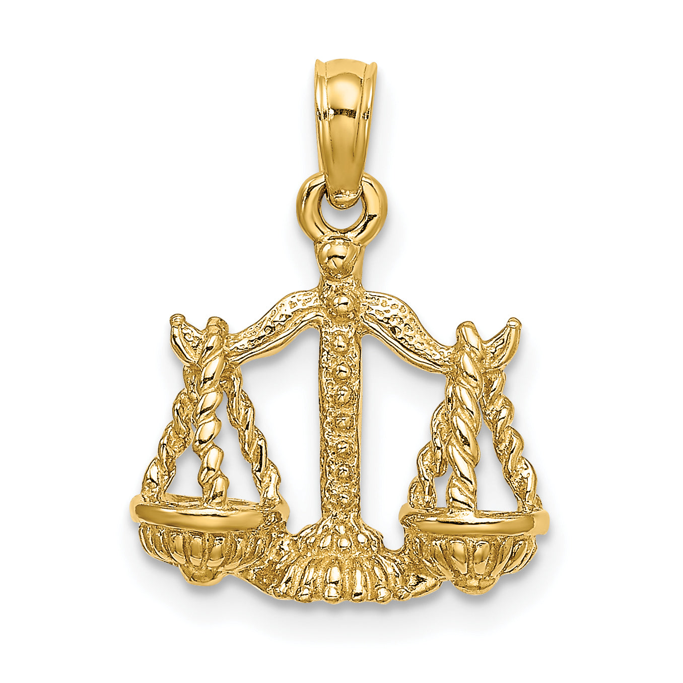 10K 3-D Libra Zodiac Pendant