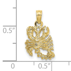 10K 3-D Scorpio Zodiac Pendant