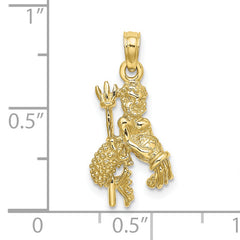 10K 3-D Aquarius Zodiac Pendant