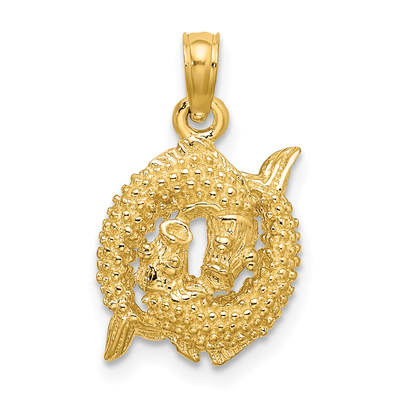 10K 3-D Pisces Zodiac Pendant