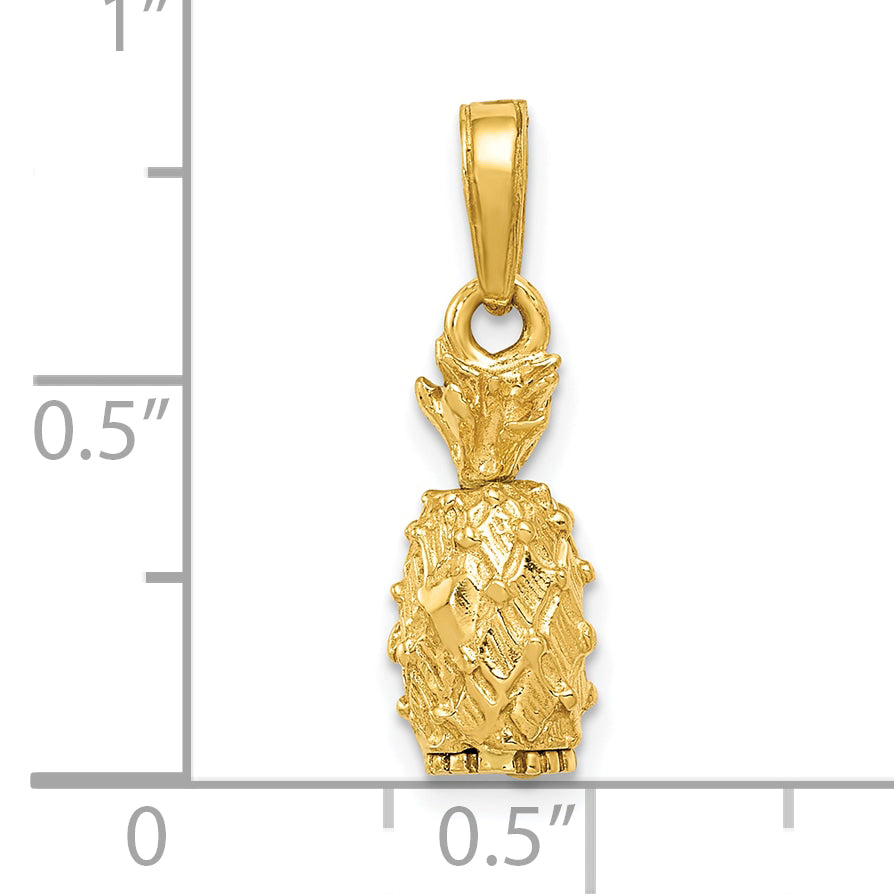 10k 3-D Pineapple Pendant