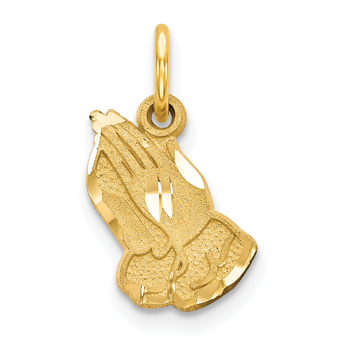 10K Yellow Gold Praying Hands Charm