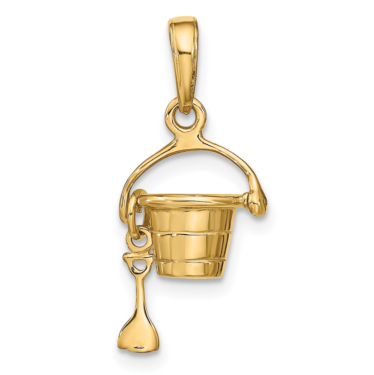 10k 3-D Beach Bucket with Shovel Charm