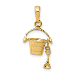 10k 3-D Beach Bucket with Shovel Charm