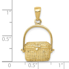 10k Large Nantucket Basket Pendant