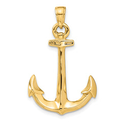 10K 3-D Anchor Pendant