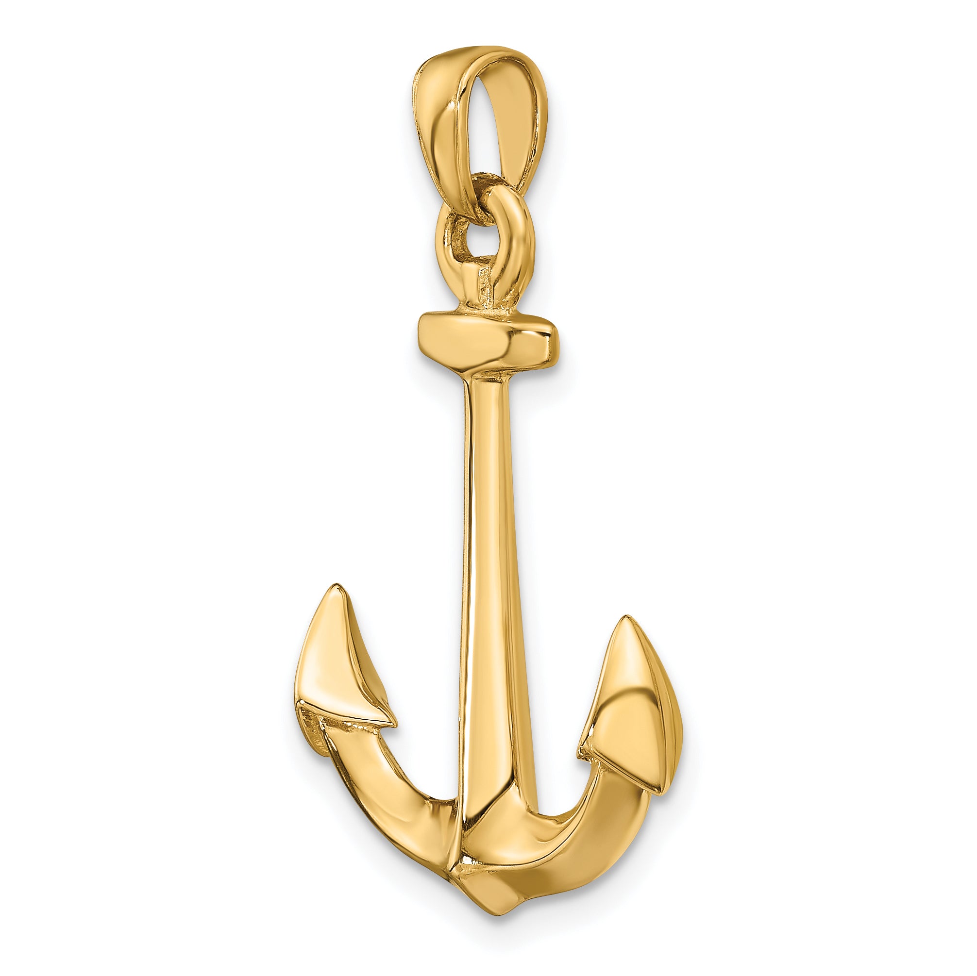 10K 3-D Anchor Pendant