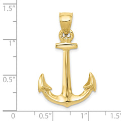 10K 3-D Anchor Pendant