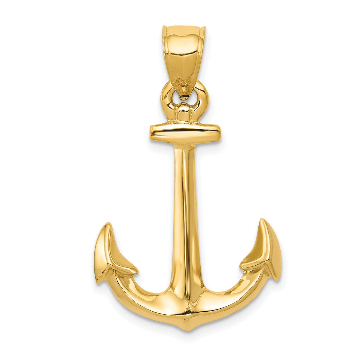 10K 3-D Anchor Pendant