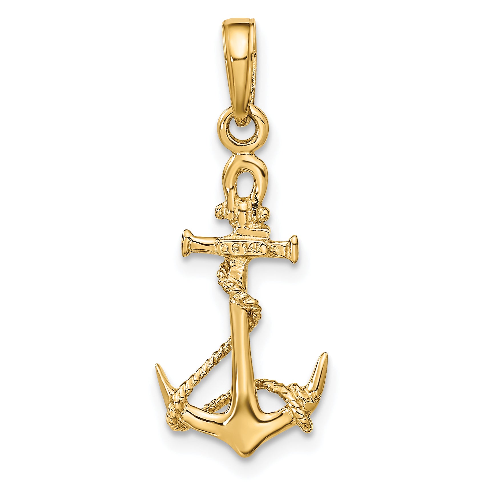 10K 3-D Anchor w/Shackle and Entwined Rope Pendant