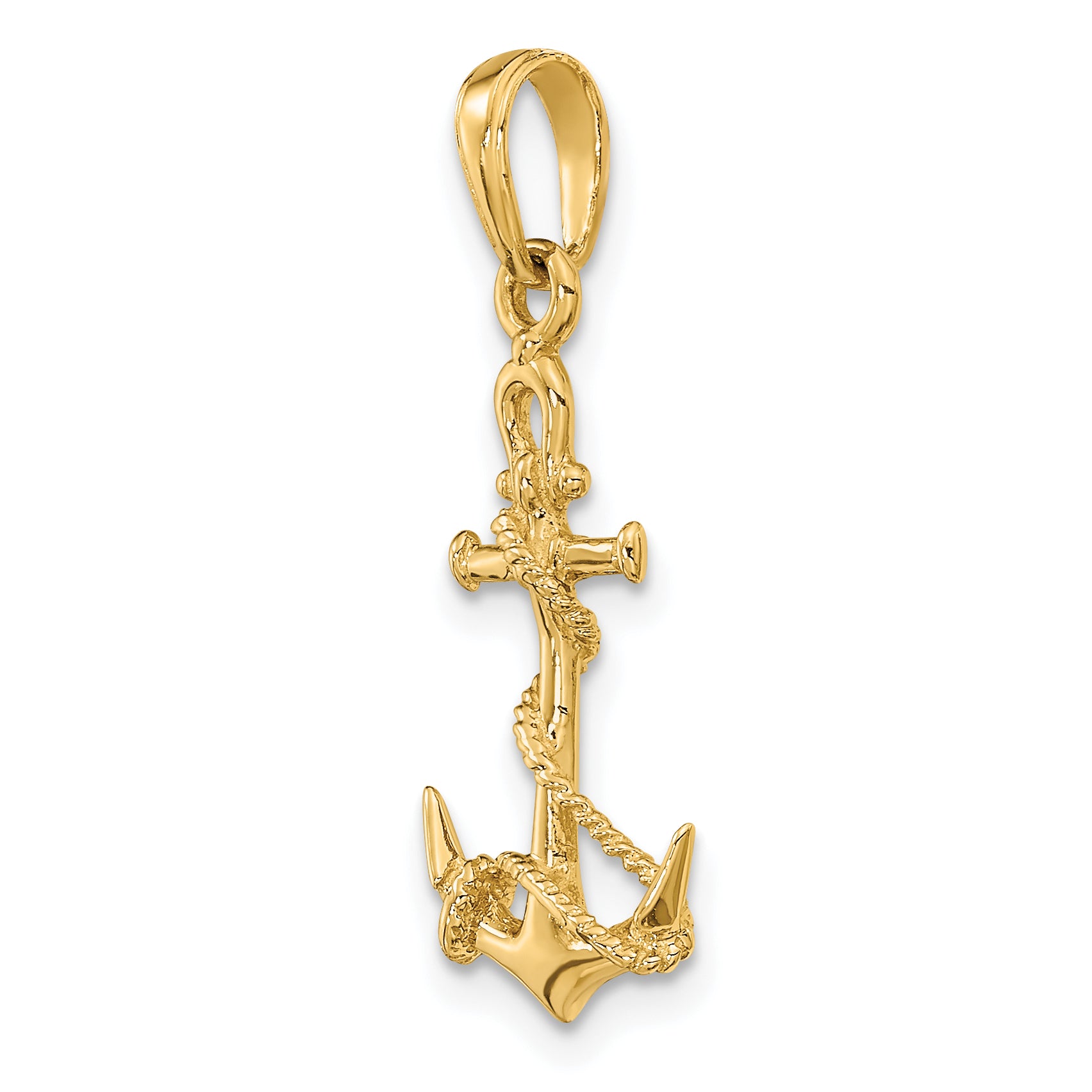 10K 3-D Anchor w/Shackle and Entwined Rope Pendant