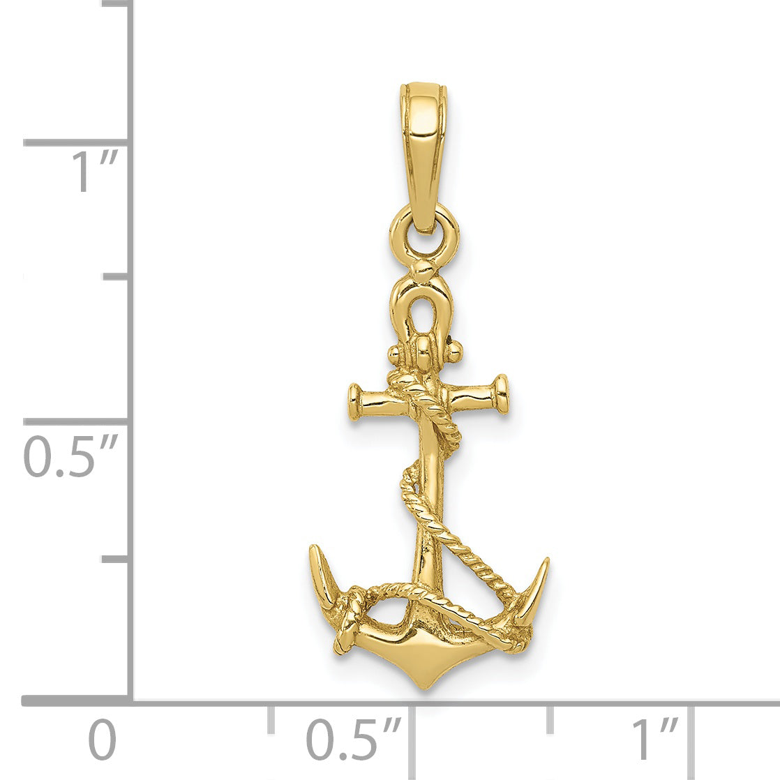 10K 3-D Anchor w/Shackle and Entwined Rope Pendant