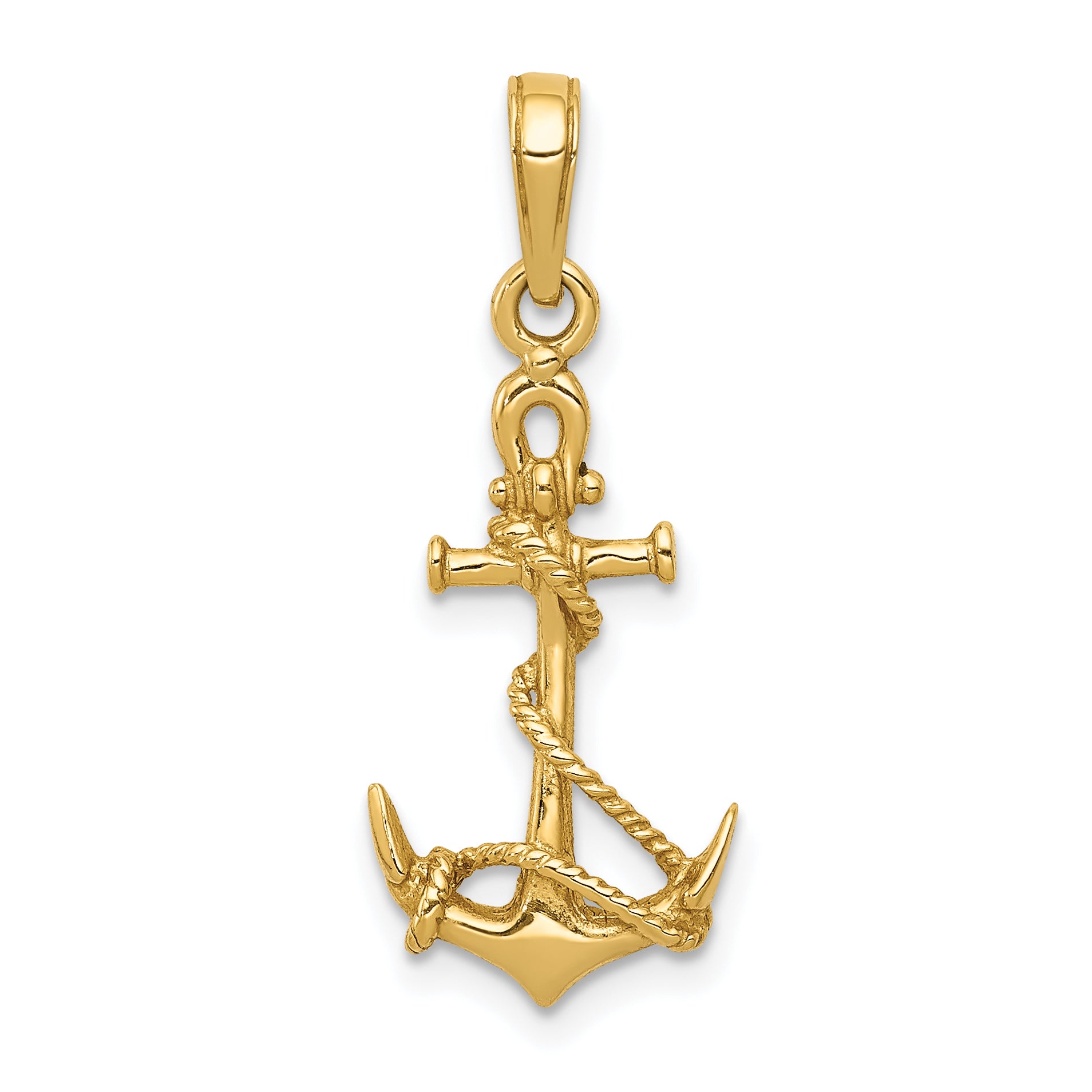 10K 3-D Anchor w/Shackle and Entwined Rope Pendant