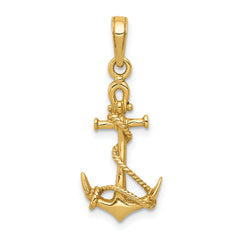 10K 3-D Anchor w/Shackle and Entwined Rope Pendant